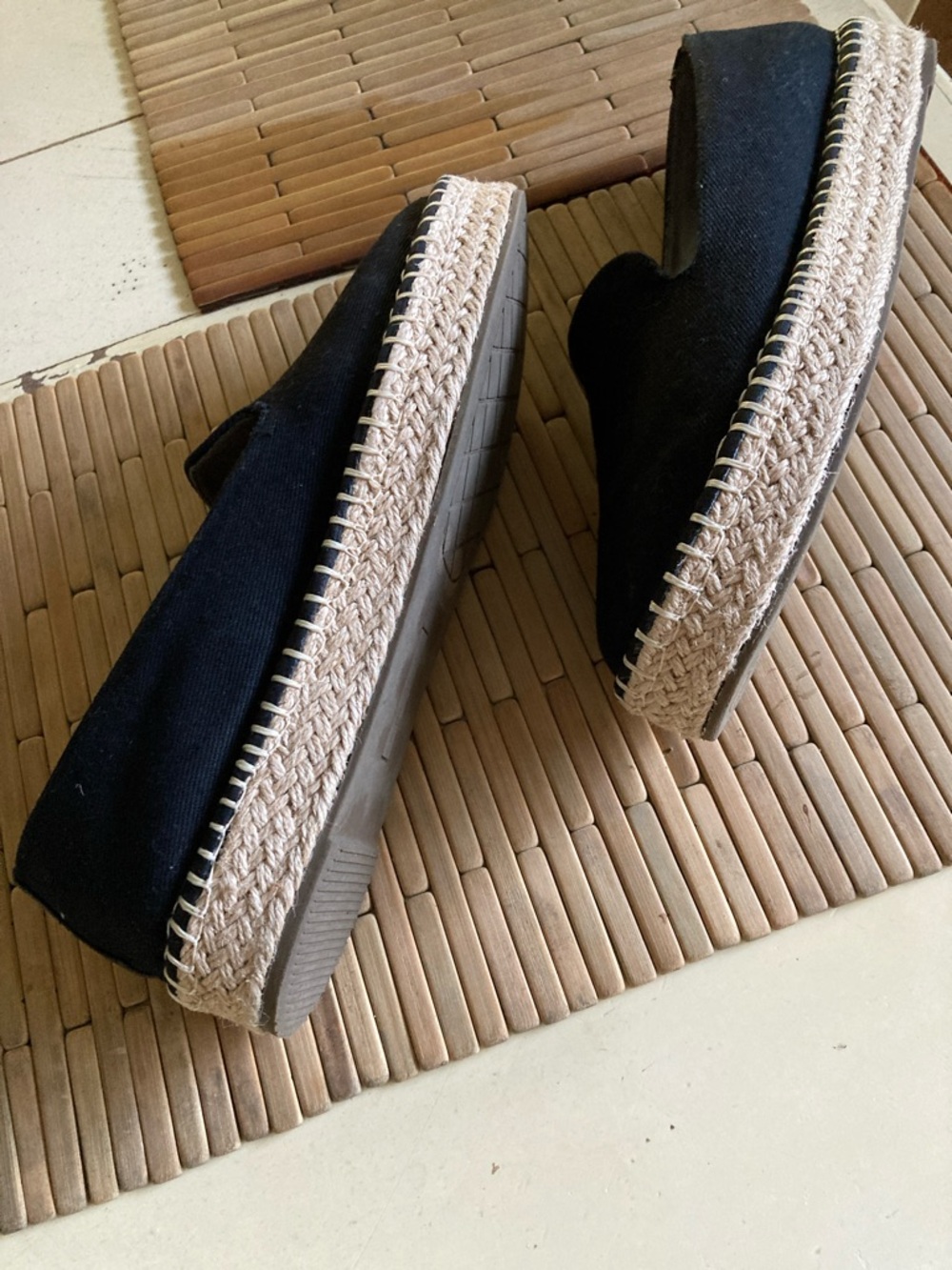 Joie Black "Dara" Canvas Espadrille Flats - Picture 4 of 7